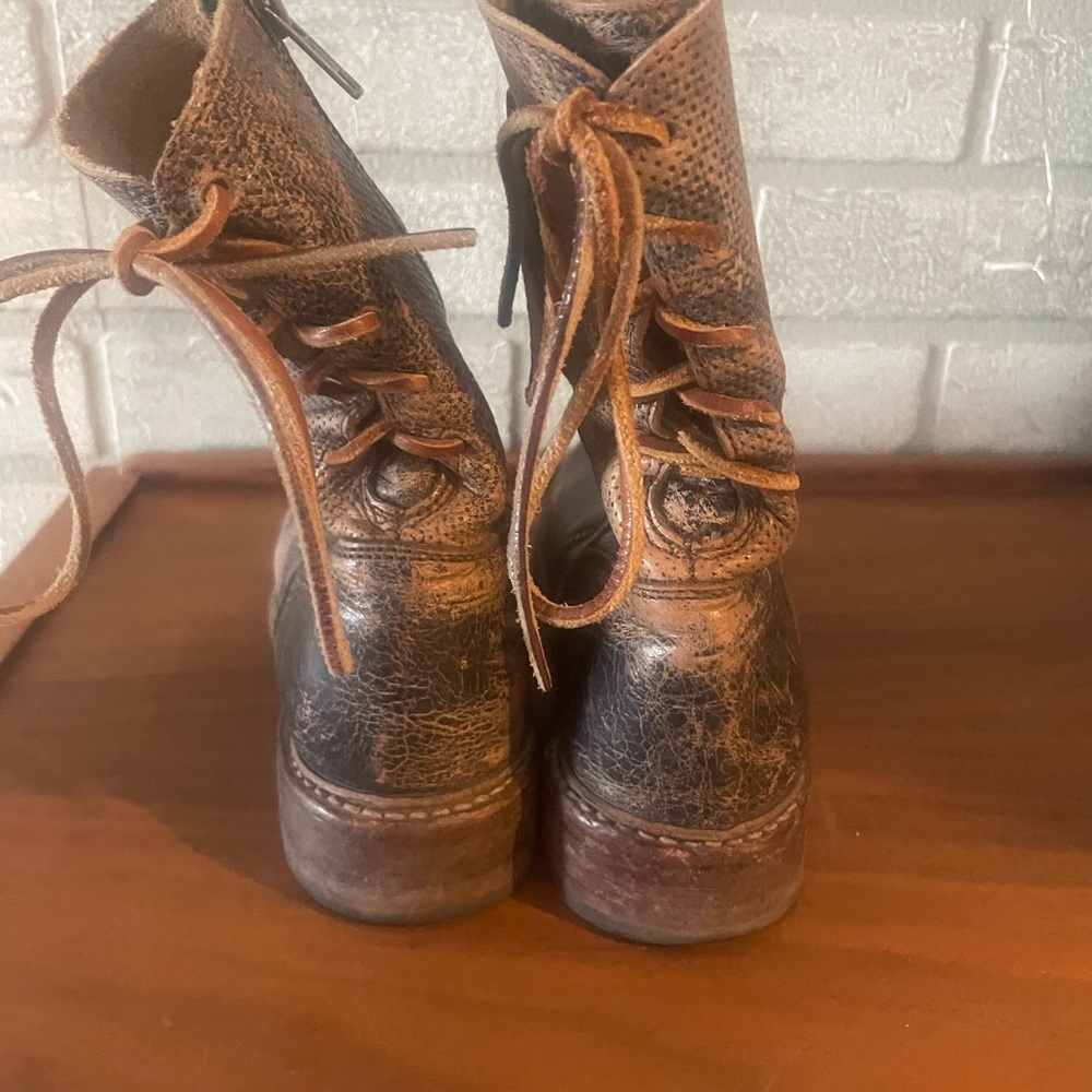 BED|STU Rustic Brown Leather Boots Womens size7,5 - Picture 4 of 9
